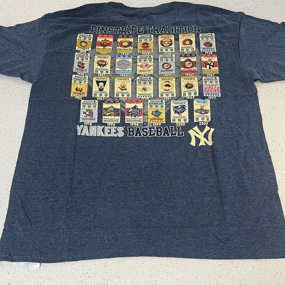 Majestic Blue Men New York Yankees Tee MLB Short Sleeve Size Large - Picture 2 of 10